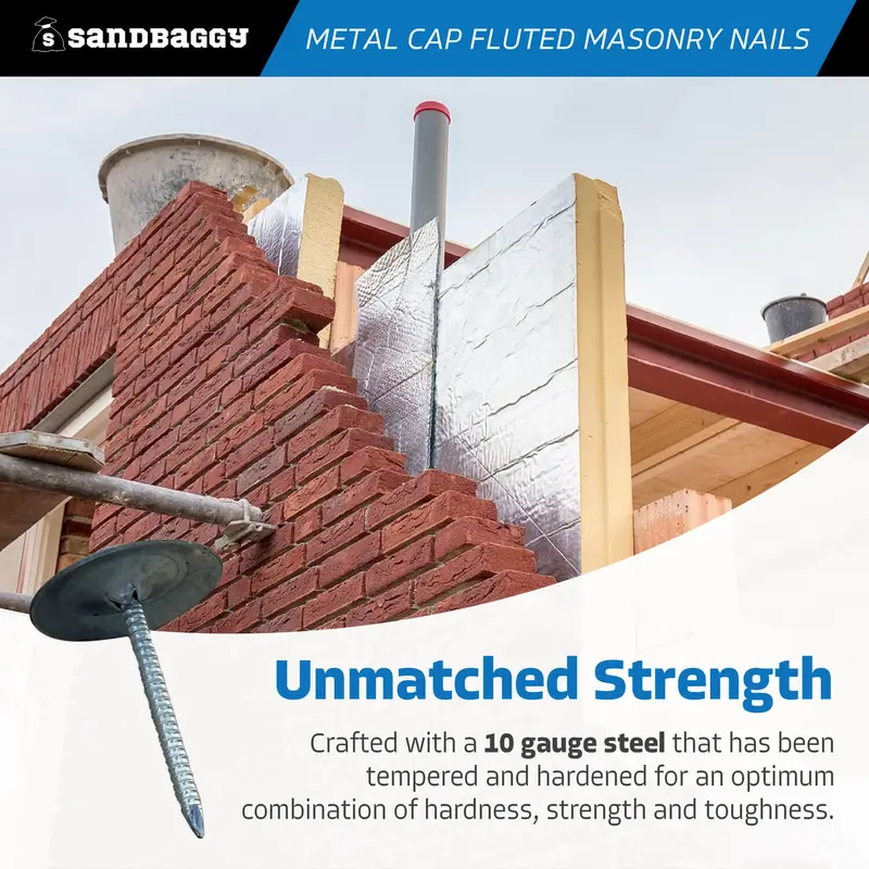 1-1/2" Metal Cap Fluted Masonry Nails - Galvanized (Appx. 65 Nails / Lb) 6