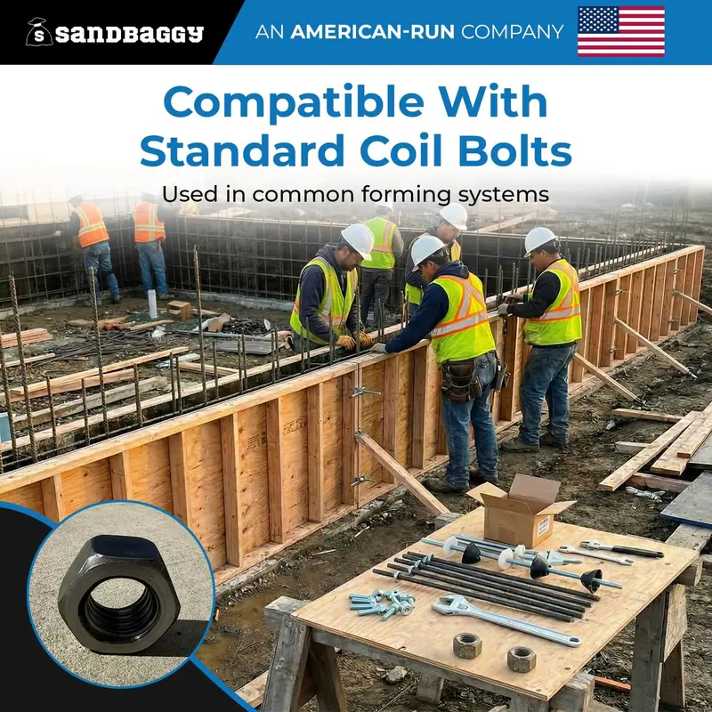1-1/2" Standard Coil Rod Nut, Plain – Steel Concrete Forming Hardware 3