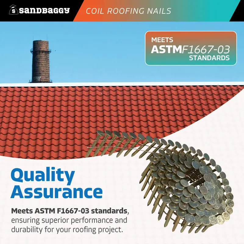 1-1/4" Coil Roofing Nails For Shingles - 15 Degree - Galvanized (120 Nails/Coil) 8