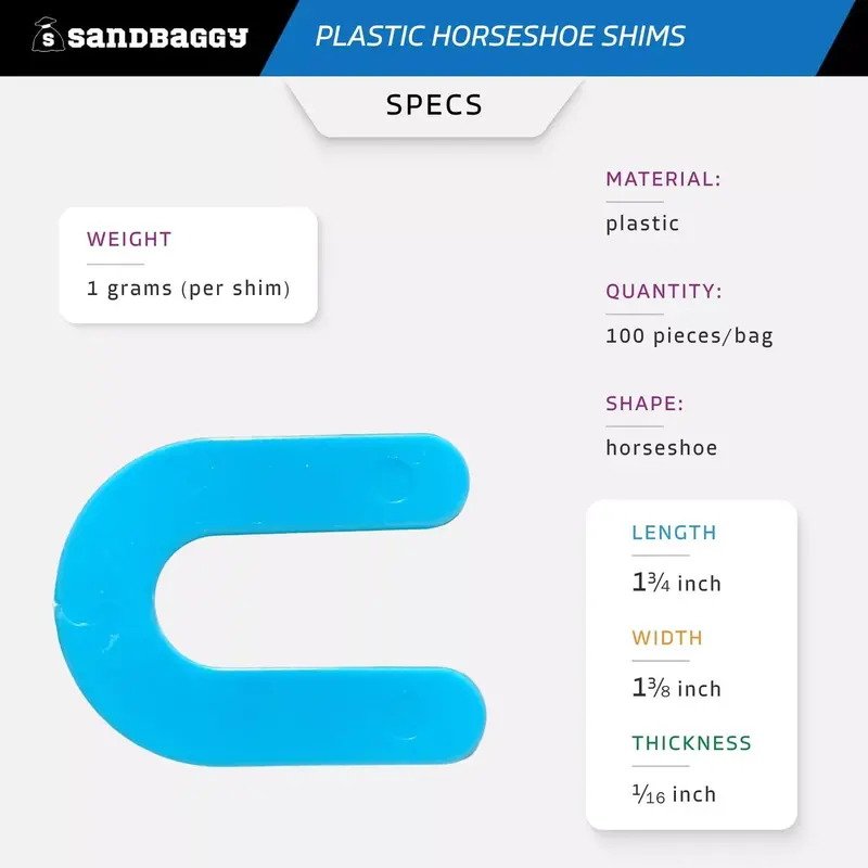 1/16" Plastic Horseshoe Tile Shims - Tile Spacers 2