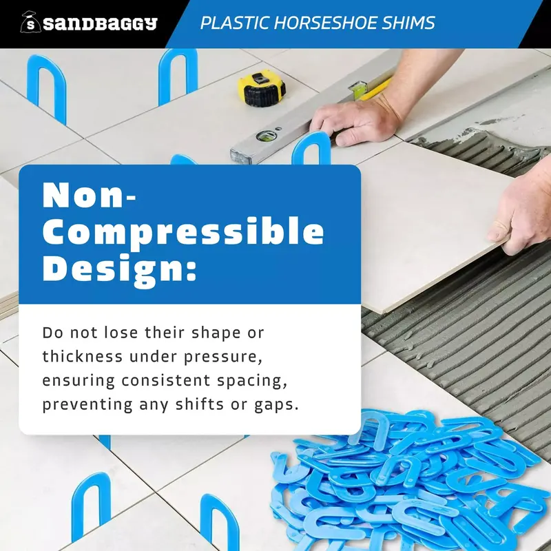 1/16" Plastic Horseshoe Tile Shims - Tile Spacers 4