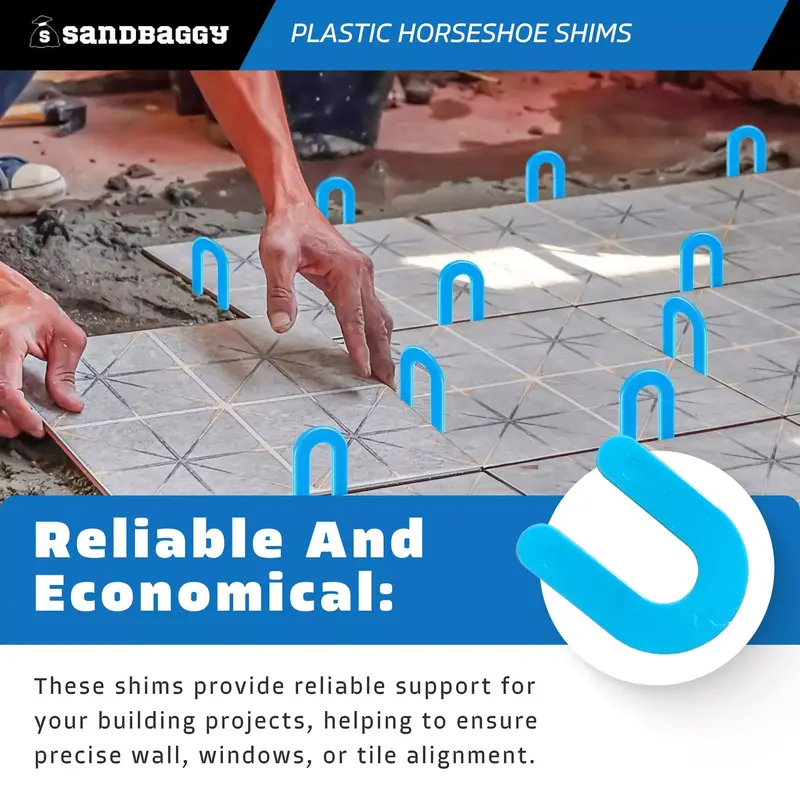 1/16" Plastic Horseshoe Tile Shims - Tile Spacers 5