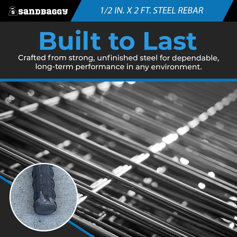 1/2 In. X 2 Ft. Steel Rebar #4 5