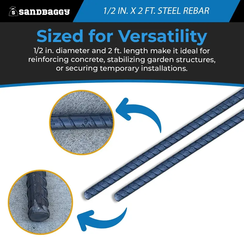 1/2 In. X 2 Ft. Steel Rebar #4 7