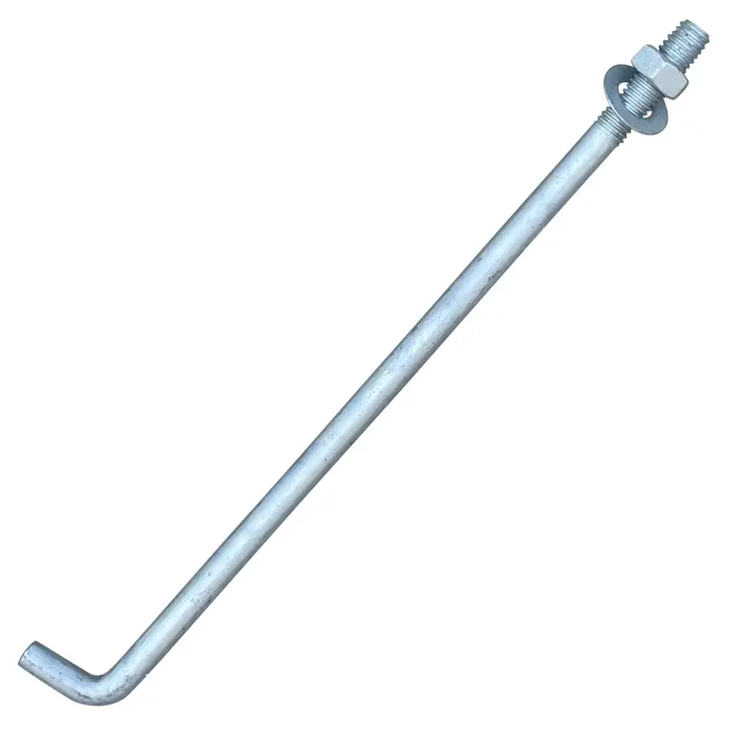 1/2" X 12" Threaded Concrete Anchor L-Bolts (Nuts & Washers Included) - Galvanized 1