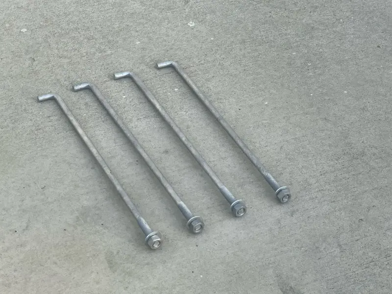 1/2" X 18" Threaded Concrete Anchor L-Bolts (Nuts & Washers Included) - Galvanized 10