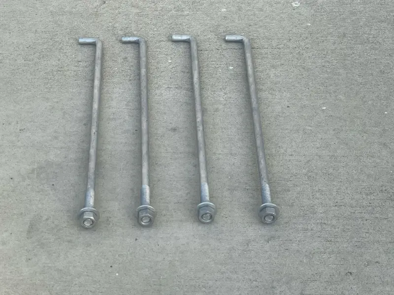 1/2" X 18" Threaded Concrete Anchor L-Bolts (Nuts & Washers Included) - Galvanized 9