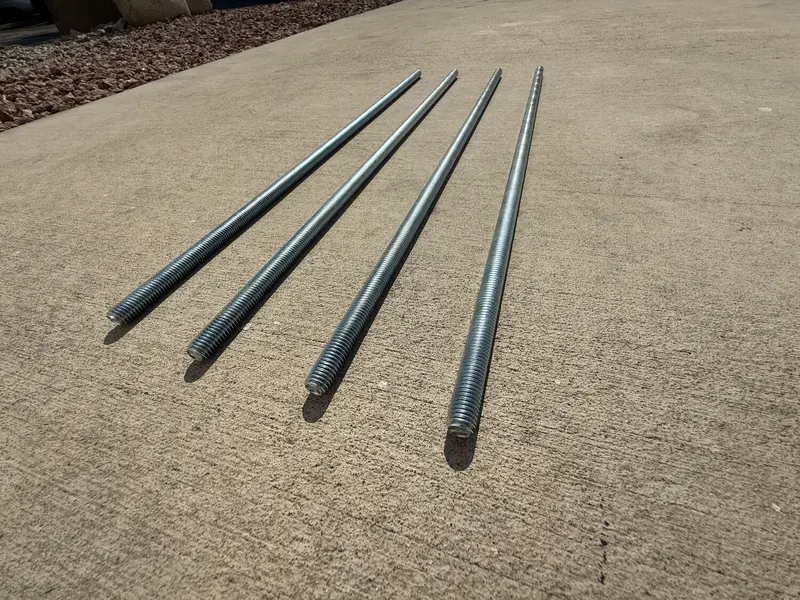 1/2" X 2 Ft Threaded Rod - Galvanized (Zinc Plated) 10