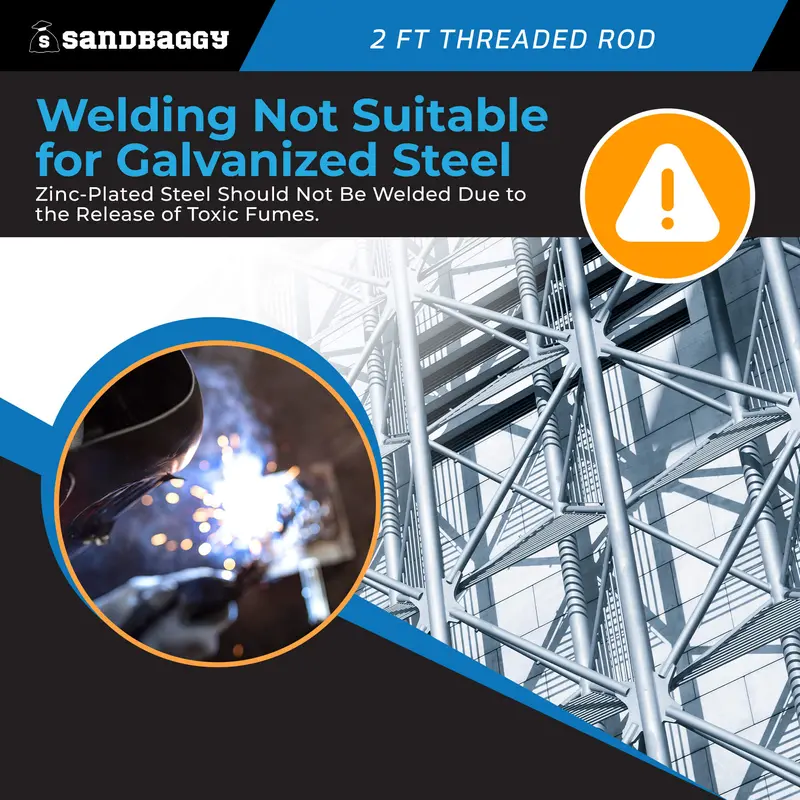 1/2" X 2 Ft Threaded Rod - Galvanized (Zinc Plated) 5