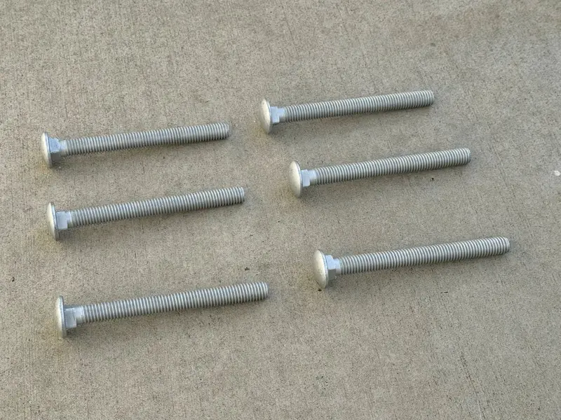 1/2” X 5” Galvanized Carriage Bolts For Wood - Round Head 8