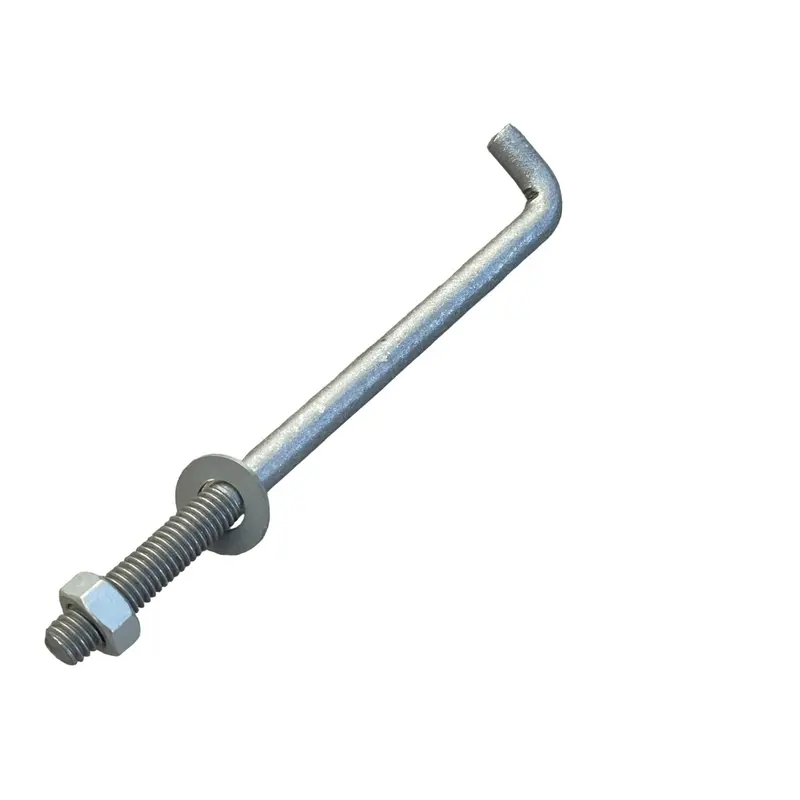 1/2" X 8" Threaded Concrete Anchor L-Bolts (Nuts & Washers Included) - Galvanized 1