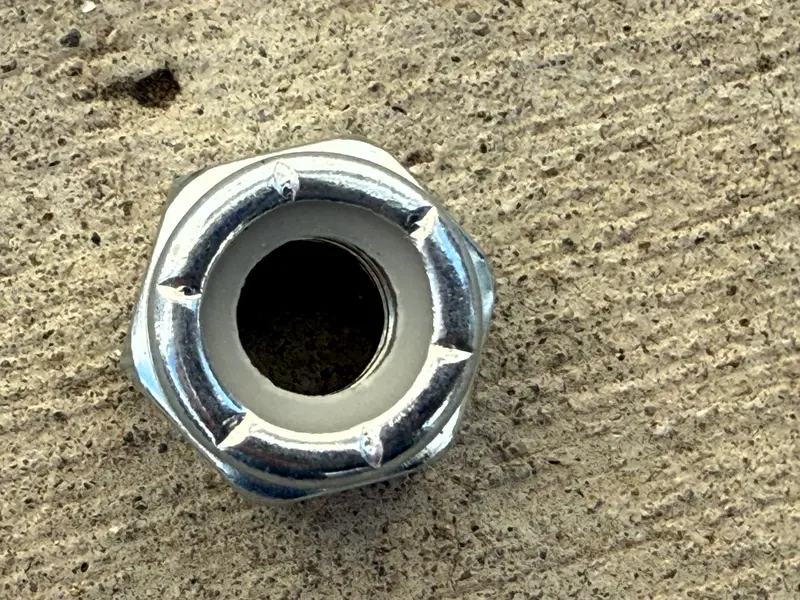1/4"-20 Nylon Lock Nut - Grade 2 Steel - Zinc Plated (Electro Galvanized) 9