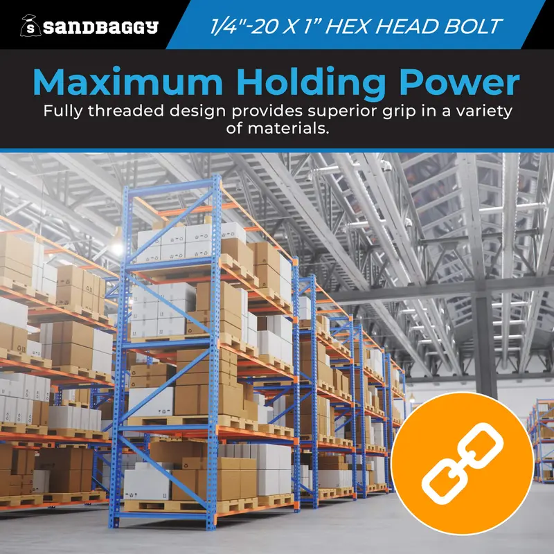 1/4"-20 X 1” Hex Head Bolt - Grade A307 (Galvanized) 4