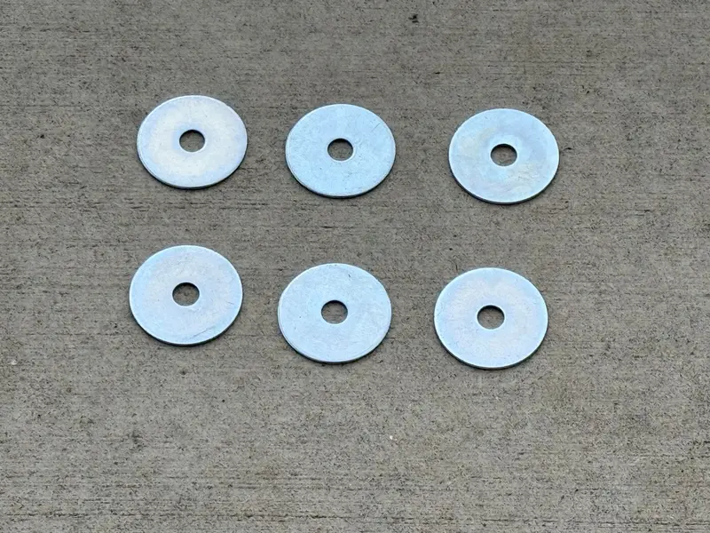 1/4” X 1-1/4” Galvanized Fender Washer (Zinc Plated) 10