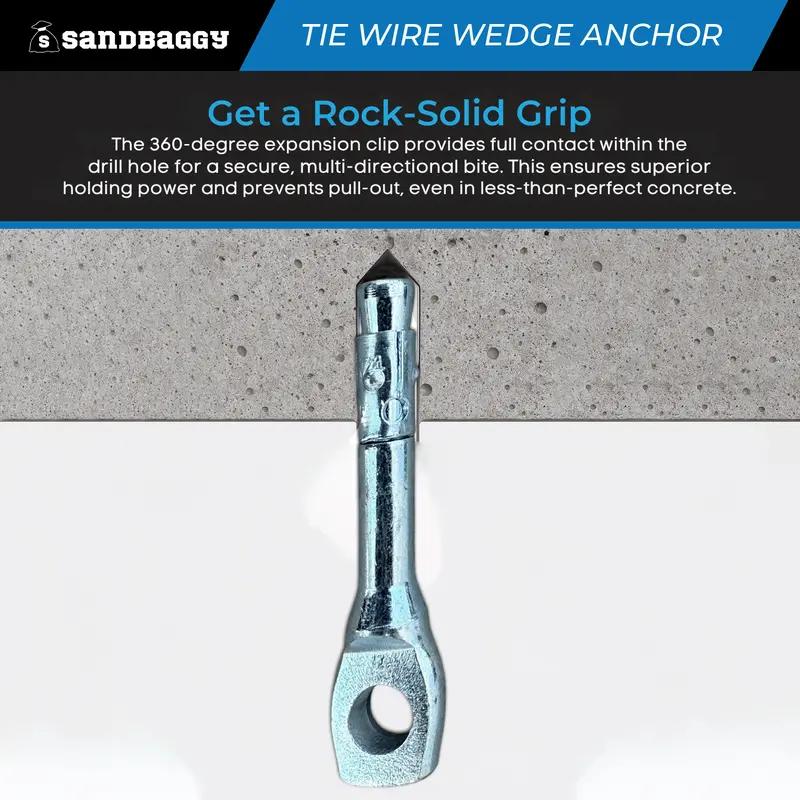 1/4" X 2-1/4" Tie Wedge Anchor | For Suspended Ceiling Wire (Galvanized) 6
