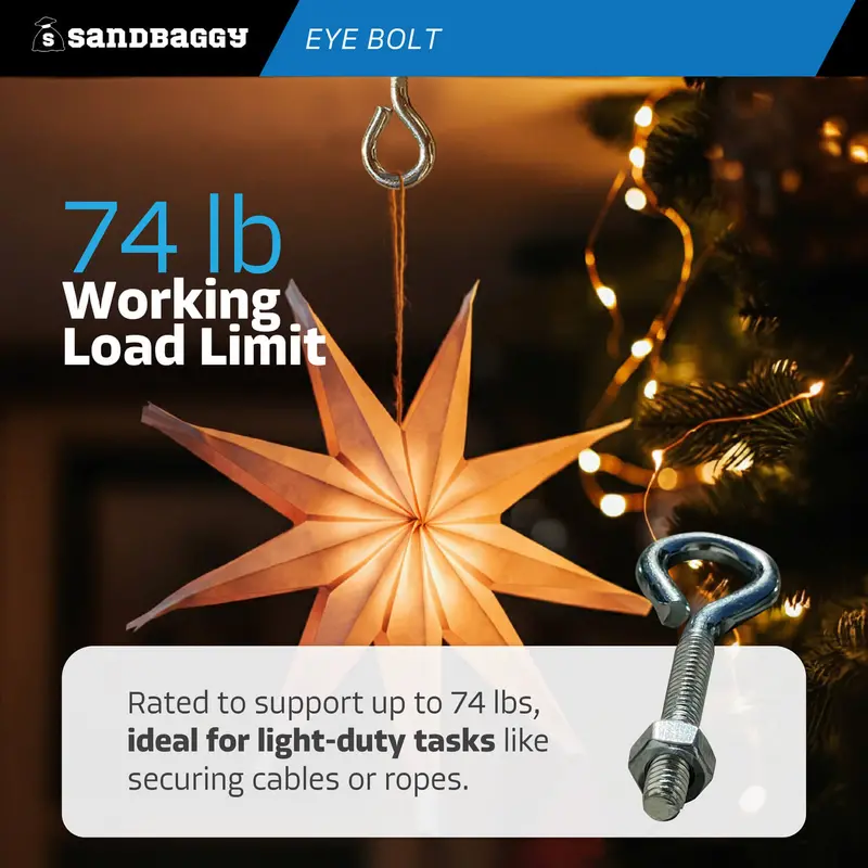 1/4" X 2-3/4" Galvanized Steel Eye Bolt With Hex Nut 7