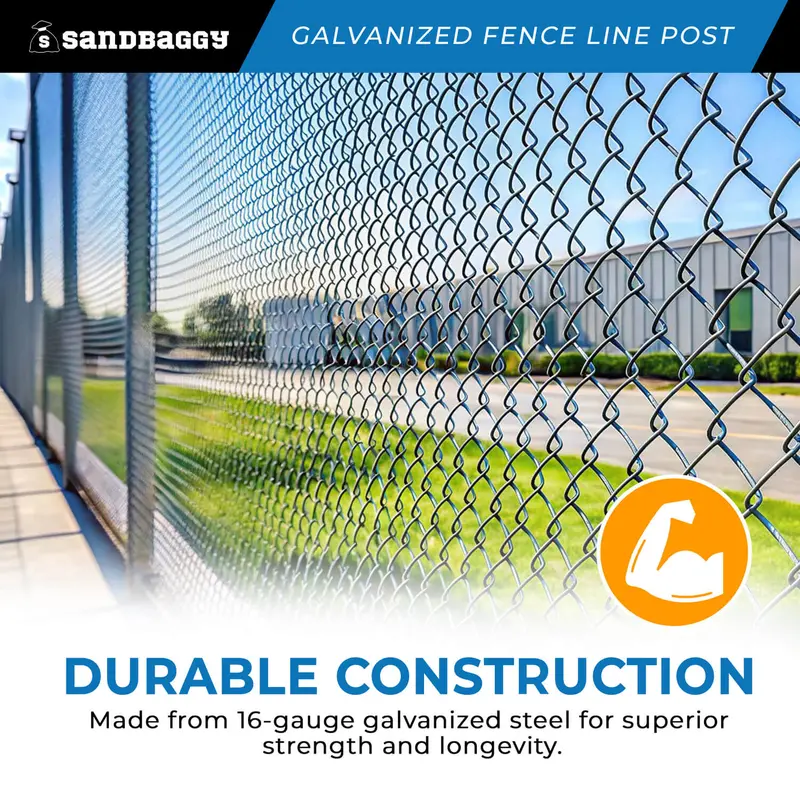 1-5/8" X 6 Ft Galvanized Chain Link Fence Line Post 3