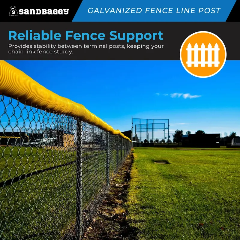 1-5/8" X 6 Ft Galvanized Chain Link Fence Line Post 5