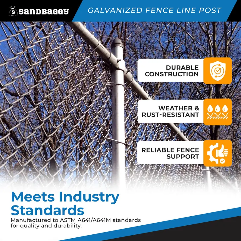 1-5/8" X 6 Ft Galvanized Chain Link Fence Line Post 6