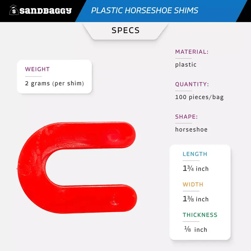 1/8" Plastic Horseshoe Tile Shims - Tile Spacers 2