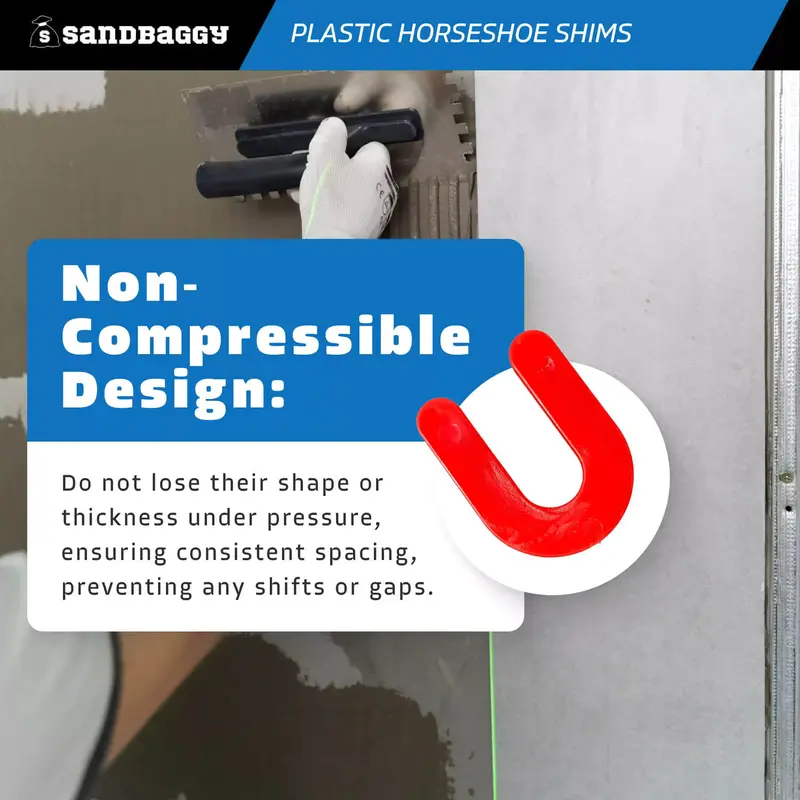 1/8" Plastic Horseshoe Tile Shims - Tile Spacers 4