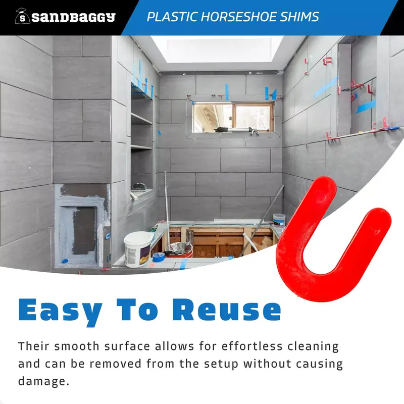 1/8" Plastic Horseshoe Tile Shims - Tile Spacers 5