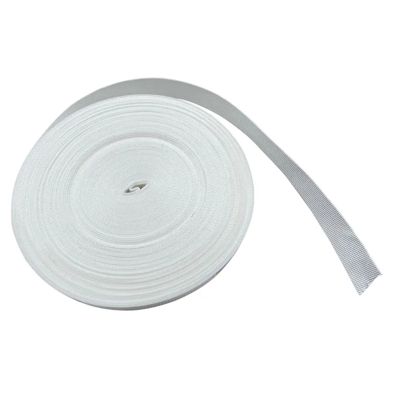 1" Flat Nylon Webbing Straps - White, 25 Yd Roll - Lightweight 1