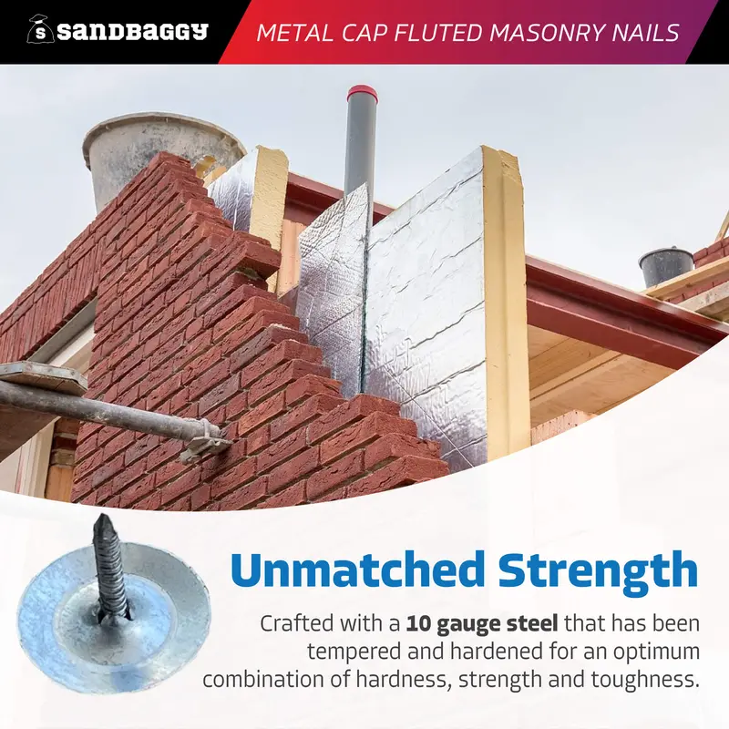 1" Metal Cap Fluted Masonry Nails - Galvanized (Appx. 75 Nails / Lb) 6