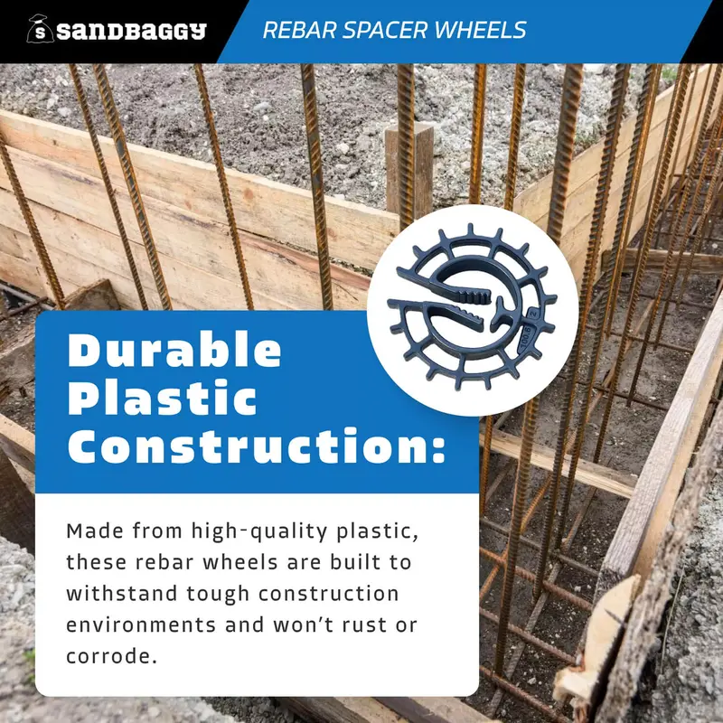 1" Rebar Spacer Wheels - Concrete Form Spacers 7