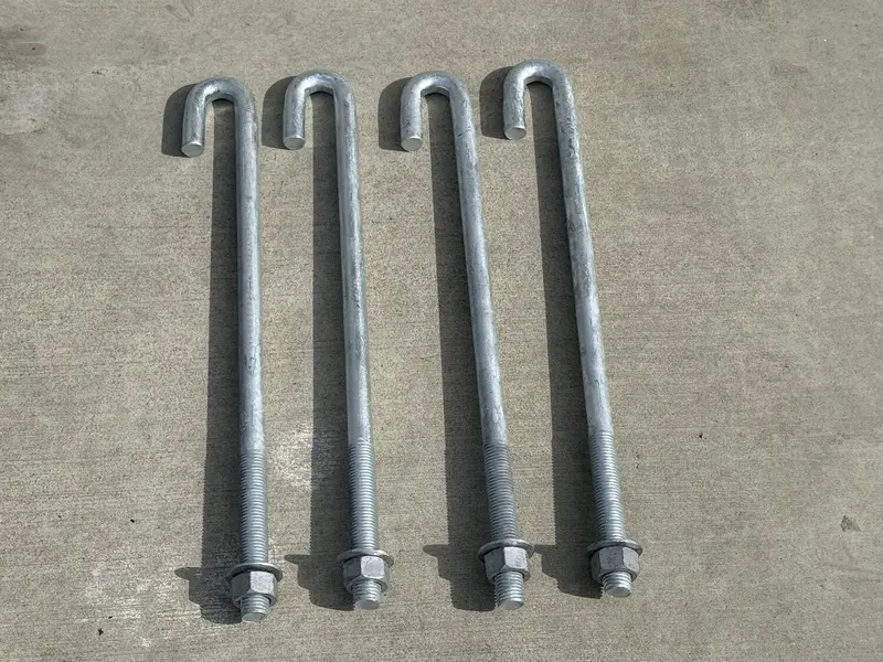 1" X 24" Galvanized Threaded J-Bolt Concrete Anchor (Nut & Washer Included) 10