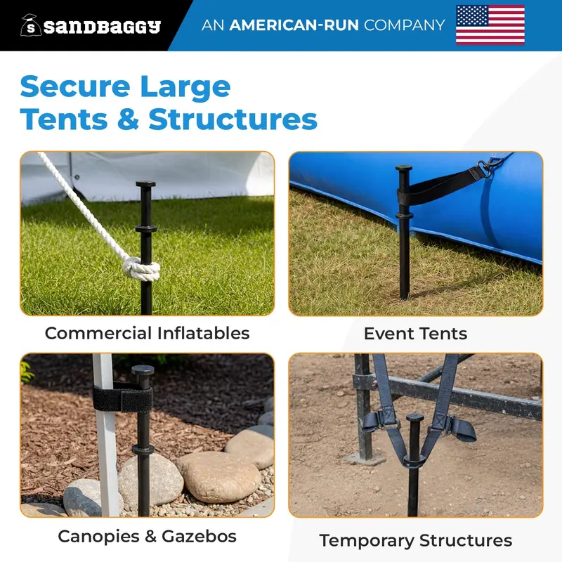 1" X 40" Commercial Grade Steel Tent Stake – Double Headed Spikes 3
