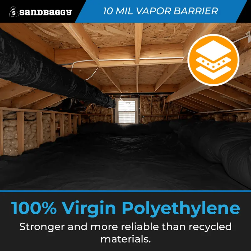 10 Mil Black Vapor Barrier – Polyethylene Visqueen (Usa Made) 7