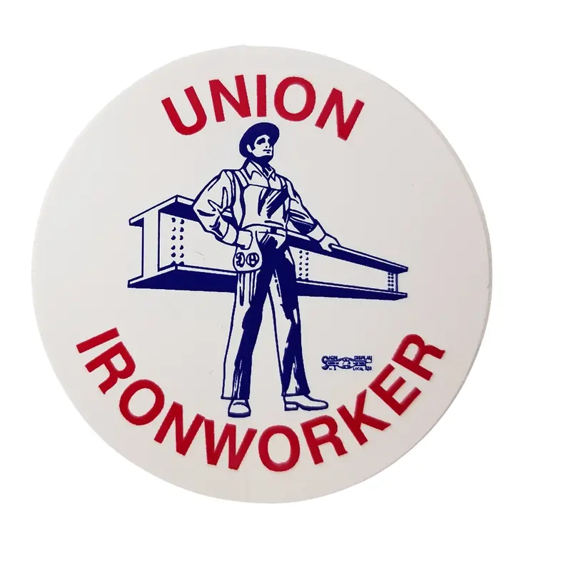 10 Pack Union Ironworker Man And Beam Hardhat Sticker #M-69 1