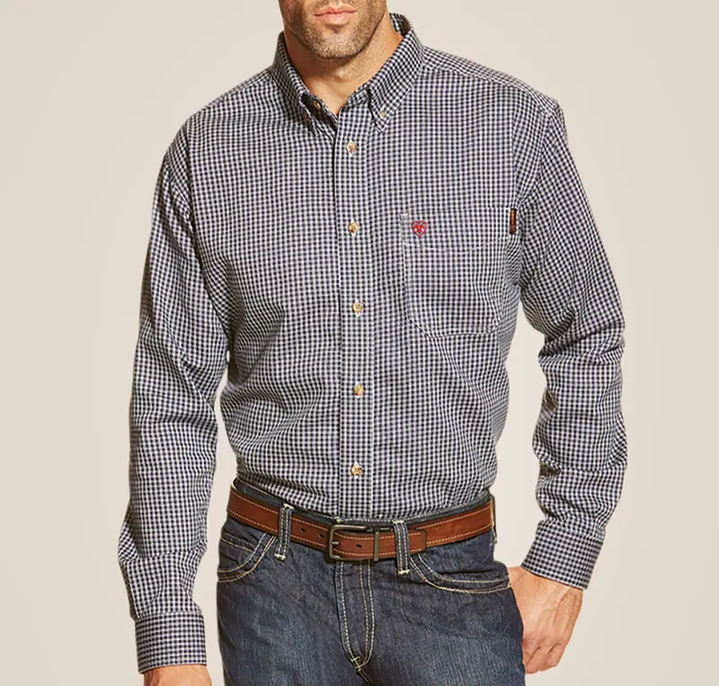 10013513-Blue Plaid Fr  Work Shirt 1