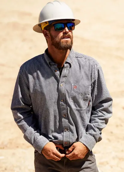10013513-Blue Plaid Fr Work Shirt 2