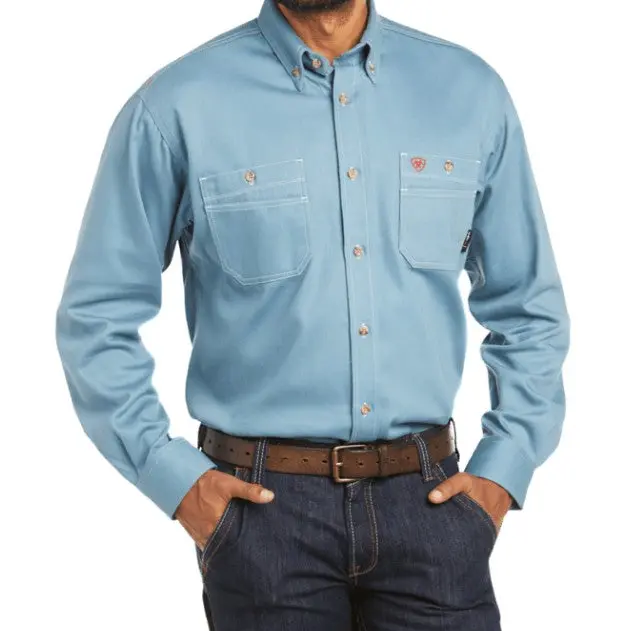 10035433-Fr Vented Steel Blue Work Shirt 1
