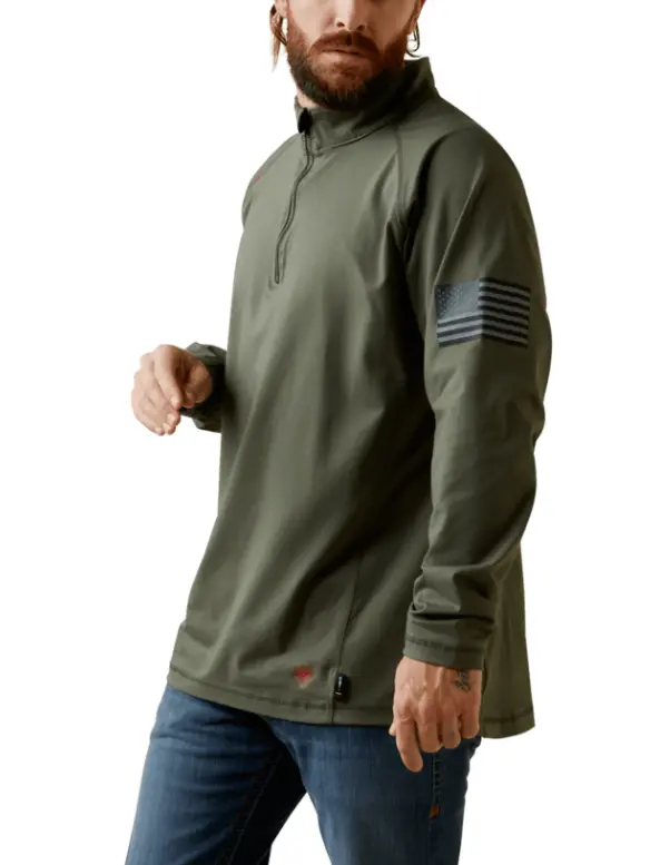 10043566-Mns Fr Combat 1/4 Zip Work Shirt 1