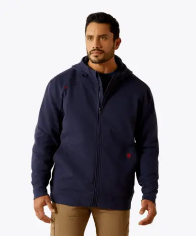 10062322 Fr Durastretch Heavyweight Fleece Full Zip Hoodie (Navy) 1