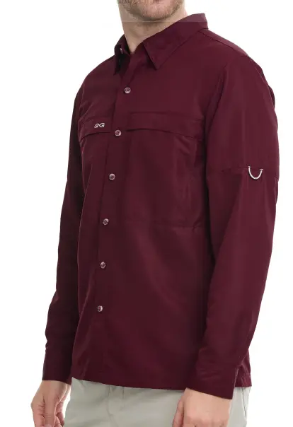 1084 Maroon Explorer Shirt | Long Sleeve Gameguard 1