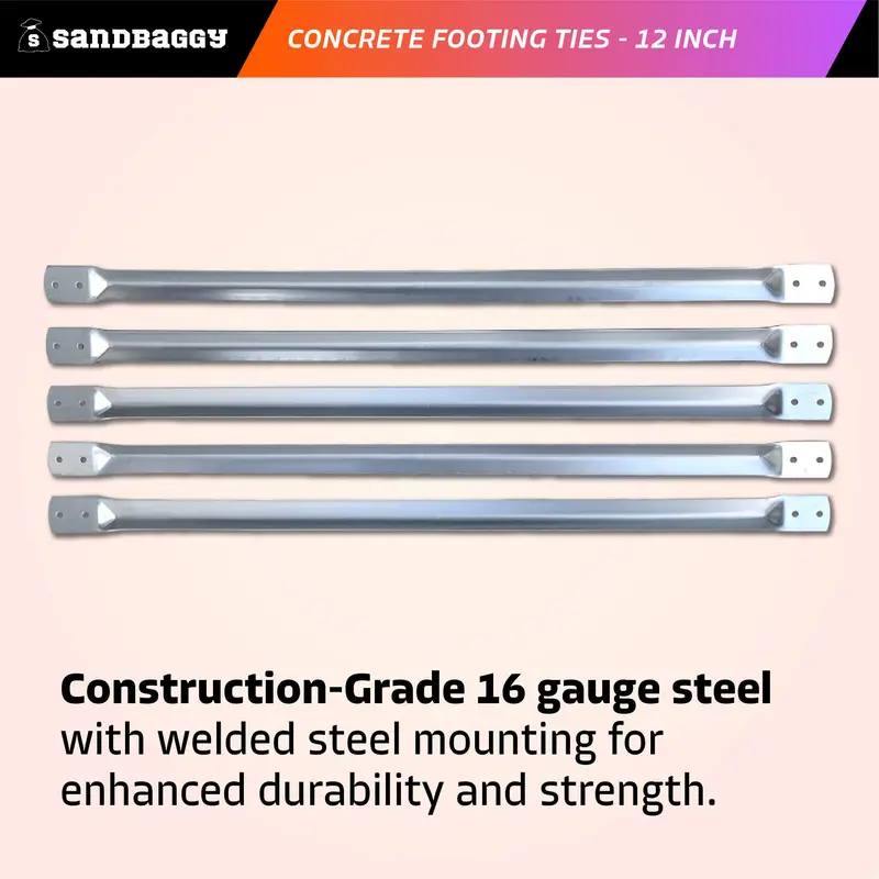 12" Concrete Footing Ties - 16 Gauge Steel 4