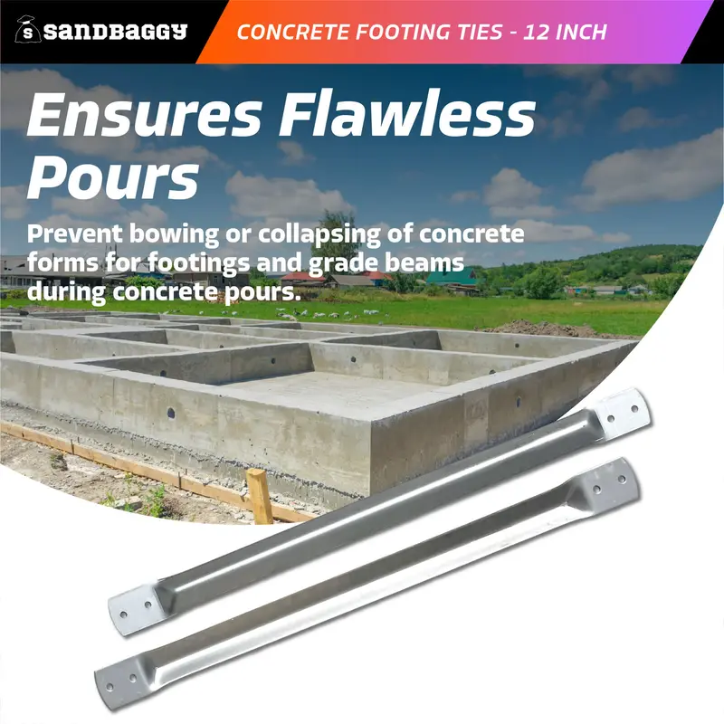 12" Concrete Footing Ties - 16 Gauge Steel 6