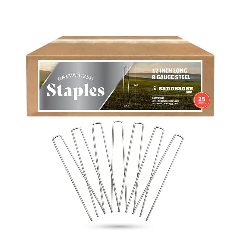 12 In. Heavy Duty Landscape Staples - 37% Thicker - 8 Gauge Galvanized Steel 2