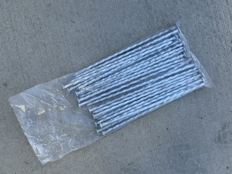 12 In. Ultra Heavy Duty Galvanized Spiral Artificial Turf Nails - 1 Gauge Steel 11