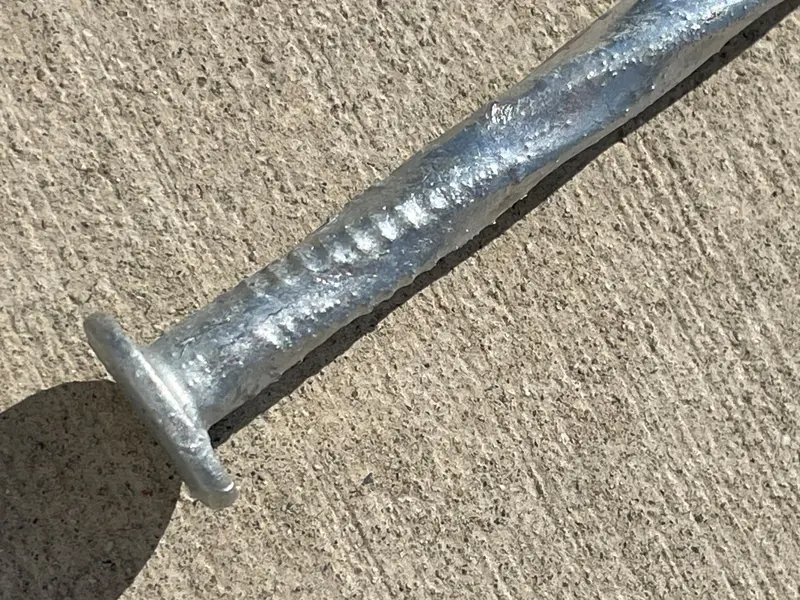 12 In. Ultra Heavy Duty Galvanized Spiral Artificial Turf Nails - 1 Gauge Steel 12