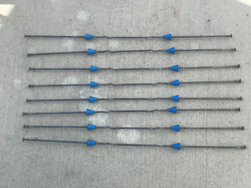 12" X 8 ¼" Standard Snap Ties For Concrete Forms (Long End) - 1" Plastic Cones 11