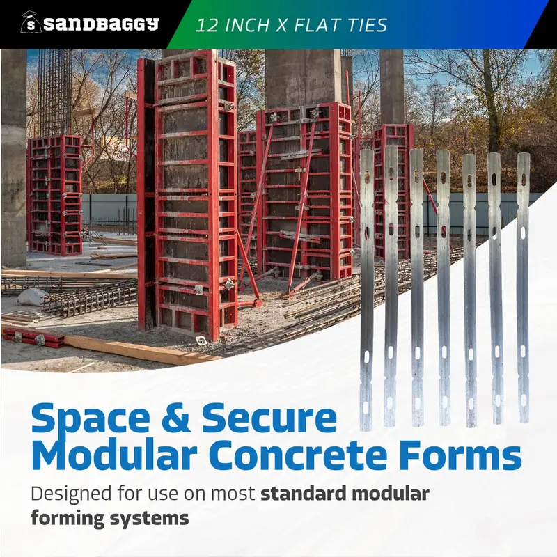 12" X Flat Ties For Concrete Forms - 11 Gauge Steel 4
