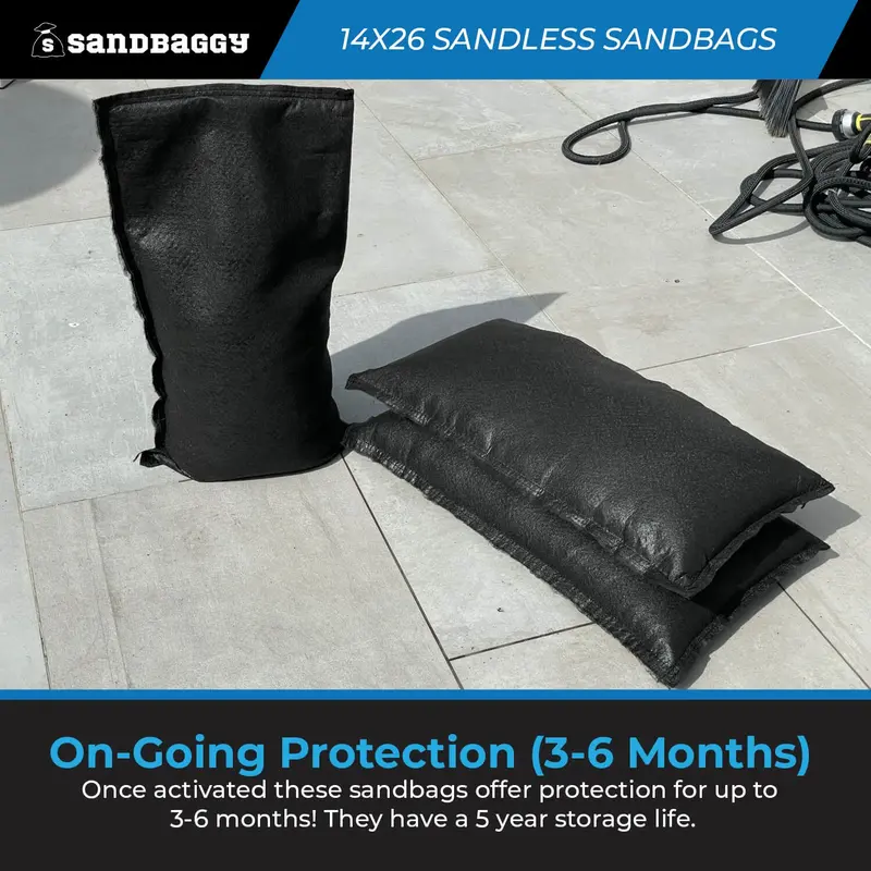 14" X 26" Water Activated Sandless Sandbags For Flooding 6