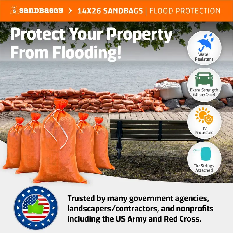 14” X 26” Woven Polypropylene Sandbags For Flooding – Empty & Durable 2