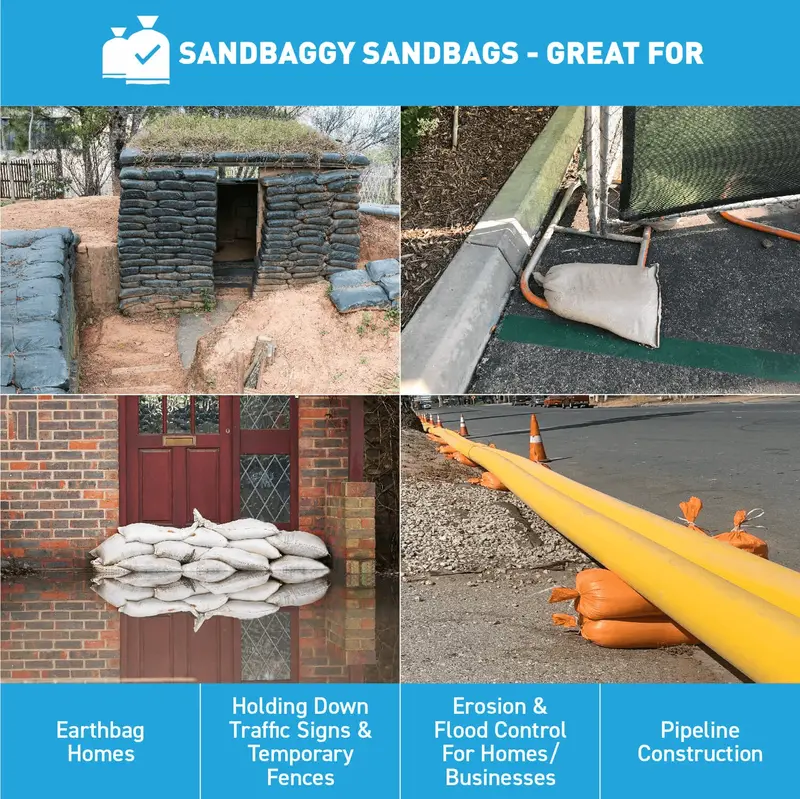 14” X 26” Woven Polypropylene Sandbags For Flooding – Empty & Durable 20