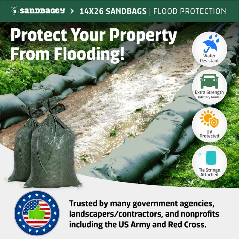 14” X 26” Woven Polypropylene Sandbags For Flooding – Empty & Durable 3